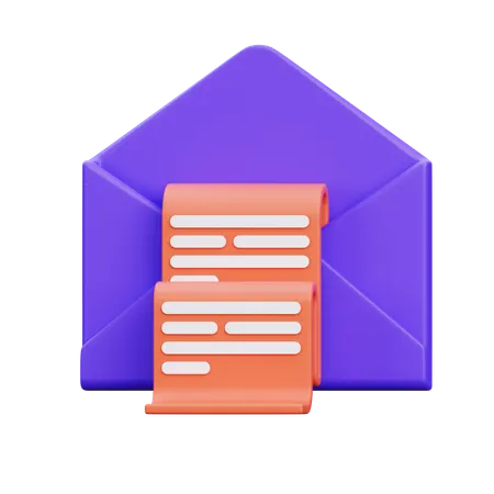Bill Mail  3D Icon