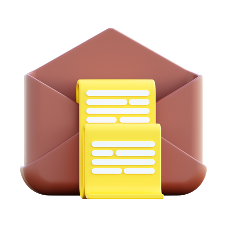 Bill Mail  3D Icon