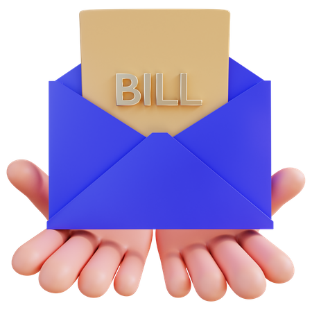 Bill Mail  3D Icon