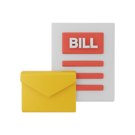 Bill Mail  3D Illustration