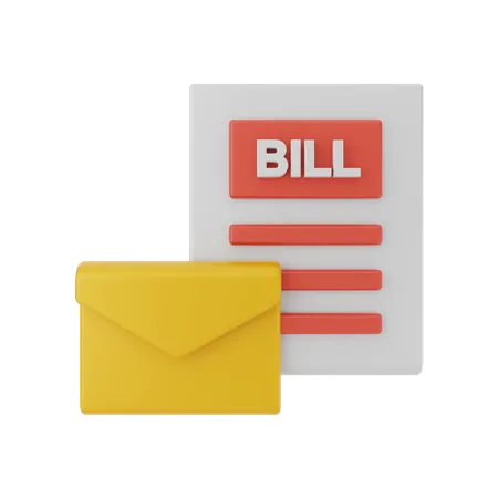 Bill Mail  3D Illustration