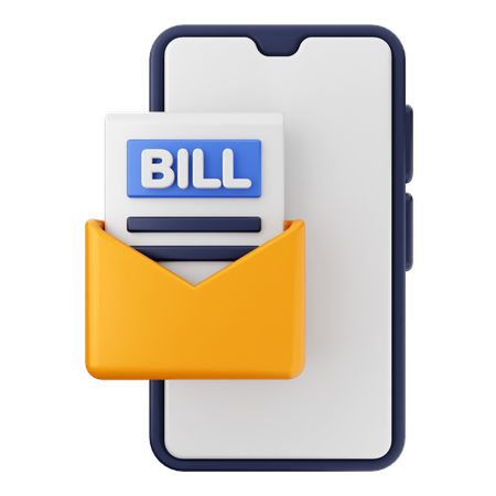 Bill Mail Smartphone  3D Icon