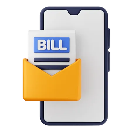 Bill Mail Smartphone  3D Icon