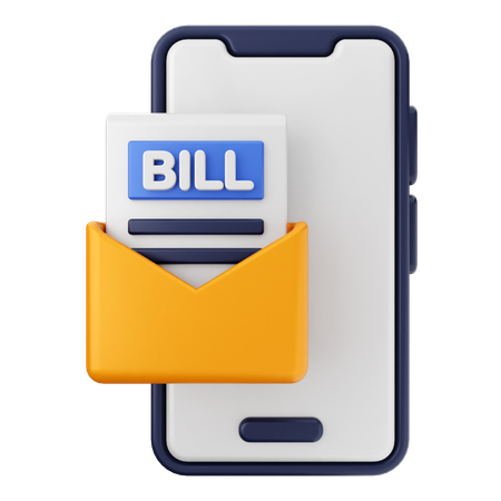 Bill Mail Smartphone  3D Icon