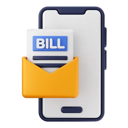 Bill Mail Smartphone  3D Icon