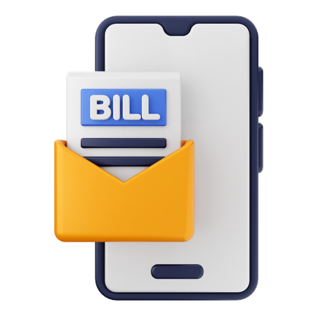 Bill Mail Smartphone  3D Icon