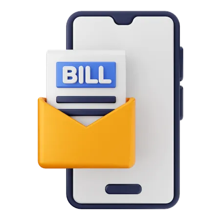 Bill Mail Smartphone  3D Icon