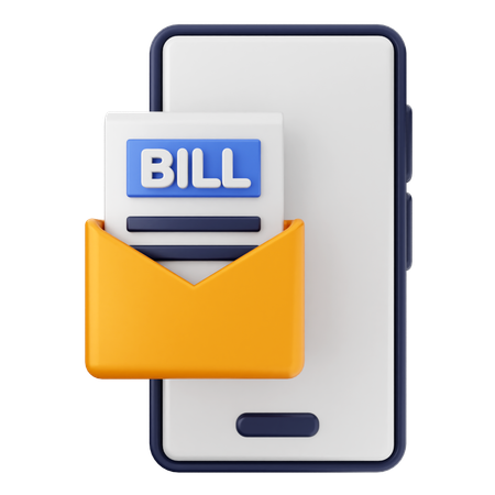 Bill Mail Smartphone  3D Icon