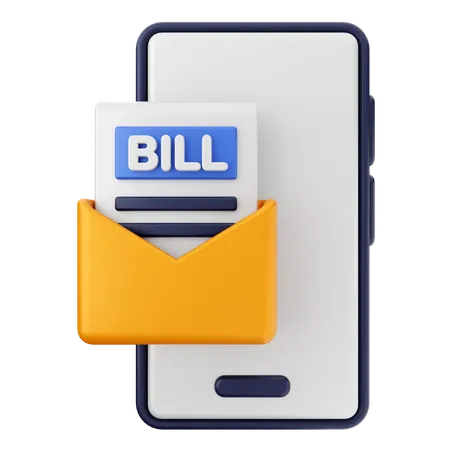 Bill Mail Smartphone  3D Icon