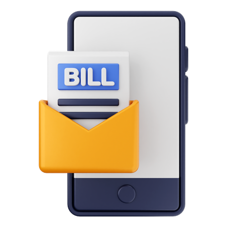 Bill Mail Smartphone  3D Icon