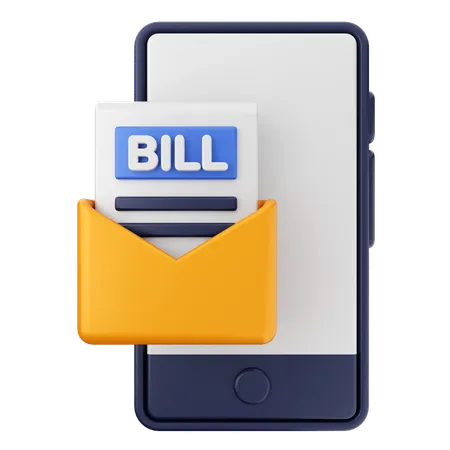 Bill Mail Smartphone  3D Icon