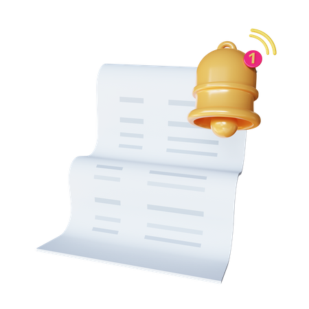 Bill Notification  3D Icon