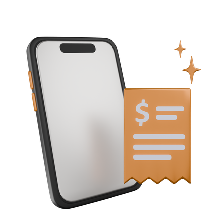 スマートフォンの請求書  3D Icon