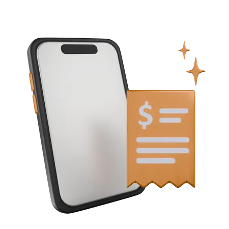 スマートフォンの請求書  3D Icon