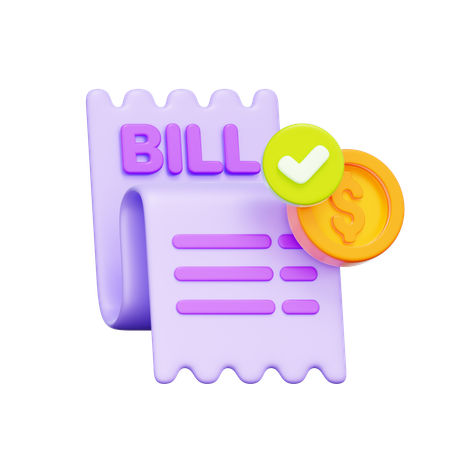 Bill Paid Confirmation  3D Icon