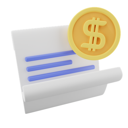 Bill Paper  3D Icon