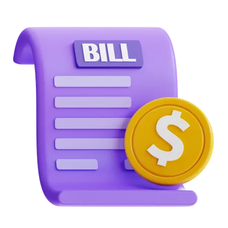 3 D Rendering Bill Payment Icon 3D Icon