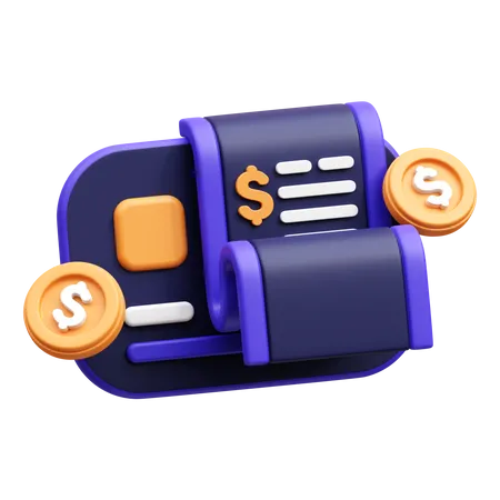 Bill Payment 3 D Render Icon 3D Icon