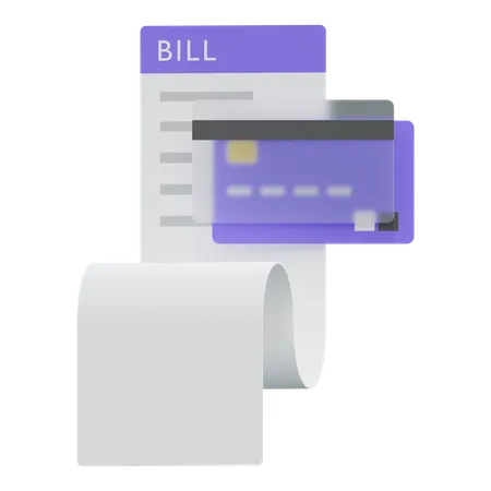 Bill Payment And Credit Card 3D Illustration