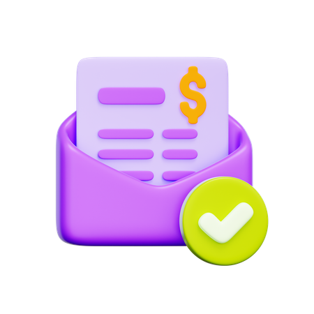 청구서 지불 확인  3D Icon