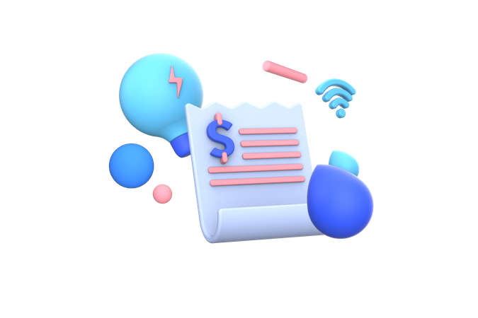 Bill Payment Receipt  3D Icon