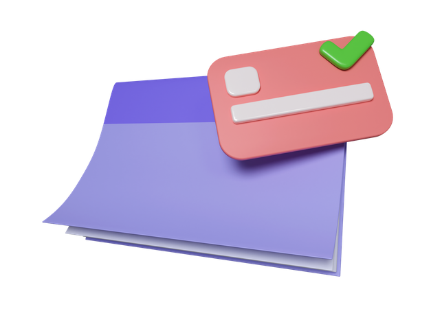 Bill Payment With Credit Card  3D Icon
