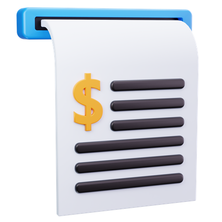 Bill Print  3D Icon