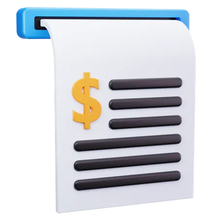 Bill Print  3D Icon