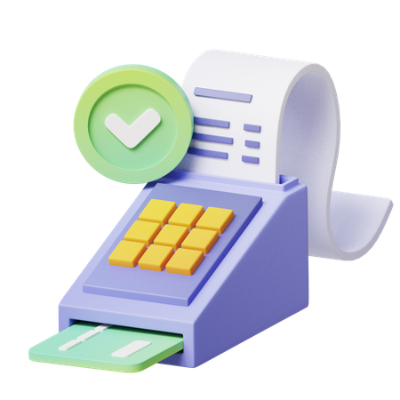 Bill Print Check  3D Icon