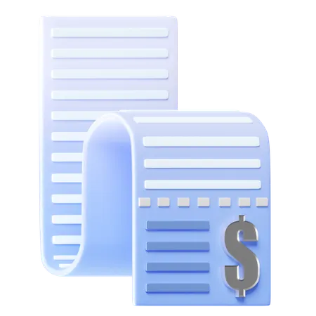 An Icon Symbolizing A 3 D Bill Or Invoice Suitable For Payment Related Features Or Financial Transactions 3D Icon