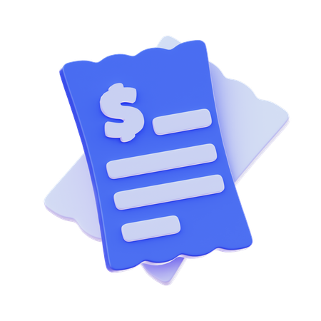 請求書の領収書  3D Icon