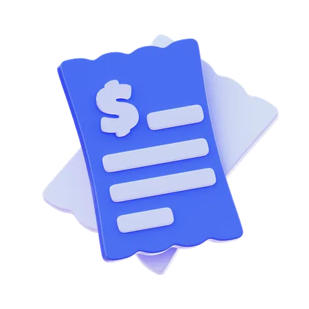 請求書の領収書  3D Icon