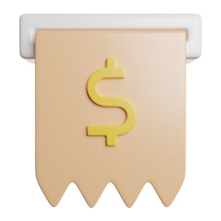 청구서 영수증  3D Icon