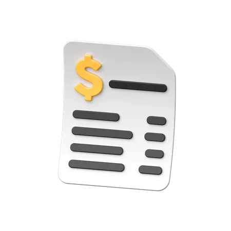 Bill Receipt  3D Icon