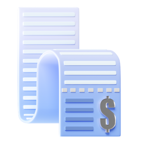 Bill Receipt  3D Icon