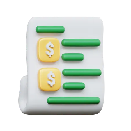 Bill Receipt  3D Icon