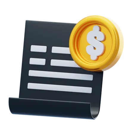 Bill Receipt  3D Icon