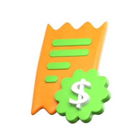 Bill Receipt  3D Icon