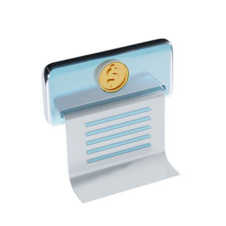 Bill Receipt  3D Icon