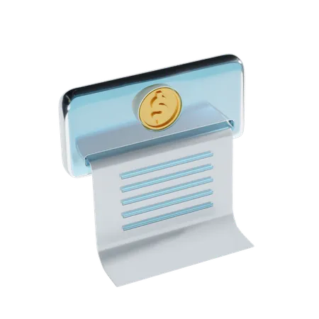 Bill Receipt  3D Icon