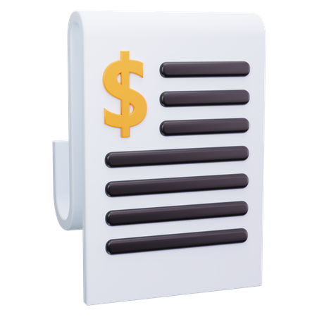 Bill Receipt  3D Icon