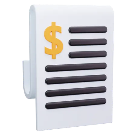 Bill Receipt  3D Icon