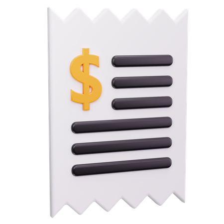 Bill Receipt  3D Icon