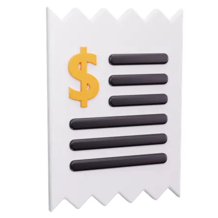 Bill Receipt  3D Icon