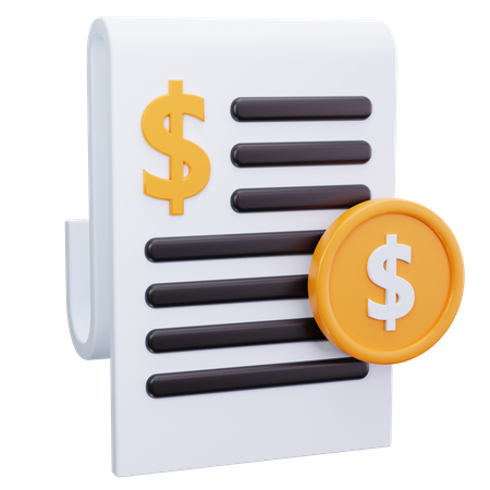 Bill Receipt  3D Icon