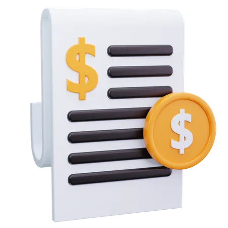 Bill Receipt  3D Icon