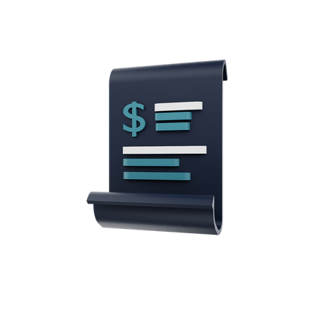 Bill Receipt  3D Icon