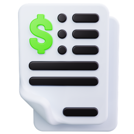 Bill Receipt  3D Icon