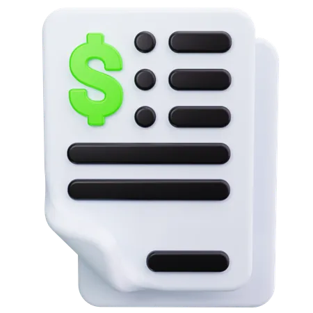 Bill Receipt  3D Icon