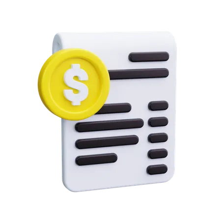 Bill Receipt  3D Icon